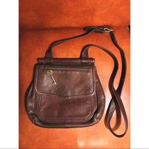 Vintage leather fossil crossbody purse